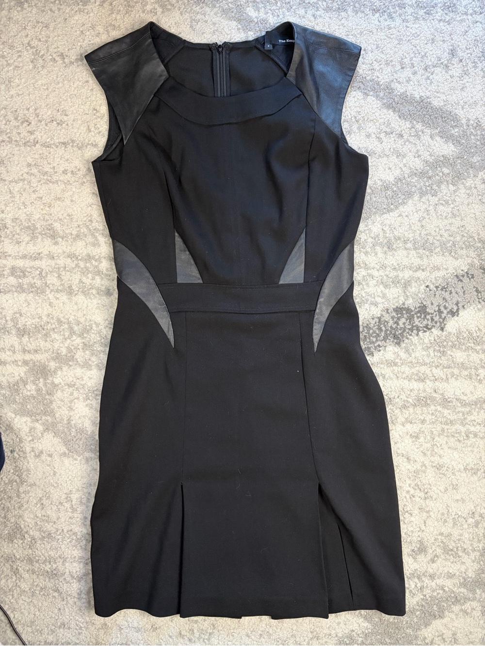 The Kooples Black Faux Leather Panel Sheath Dress Size S Bodycon Mini
